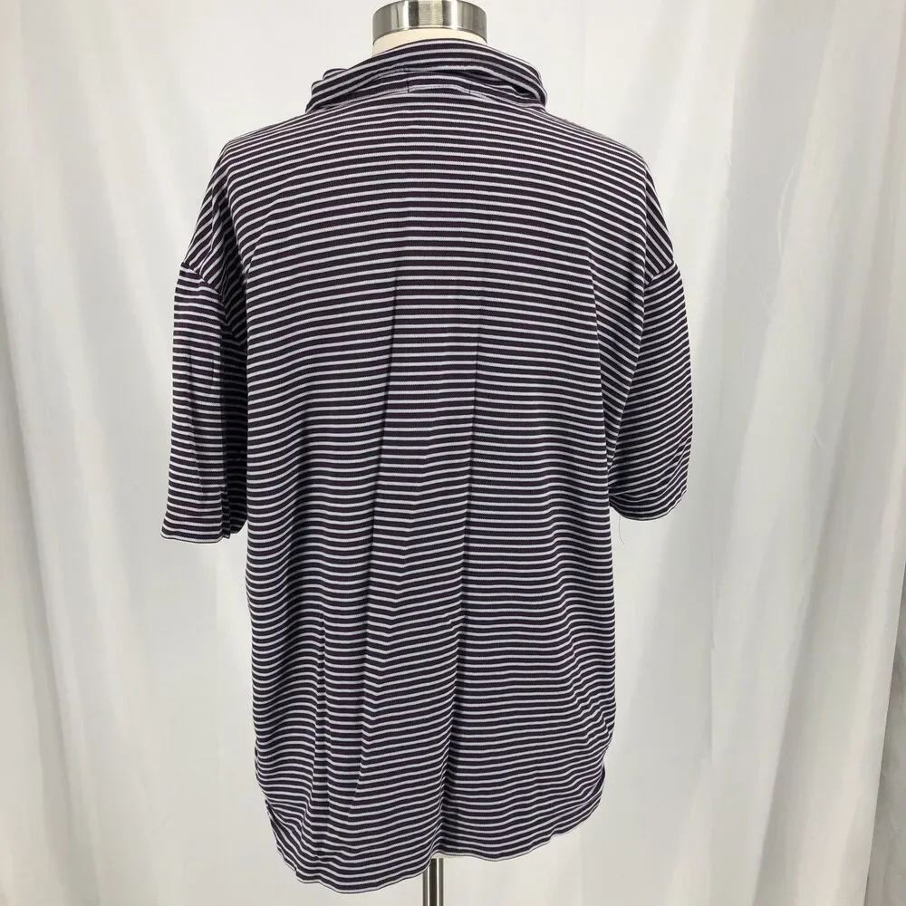 J.Crew Polo Shirt Men XL Blue Purple Striped Cotton Classic